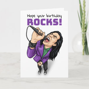 Cartão De Festividades Feliz Aniversário para Qualquer Estrela do Rock de