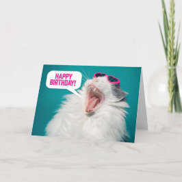 Cartão De Festividades Feliz Aniversário Para Qualquer Gato Engraçado em 