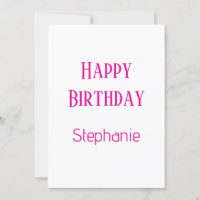 Feliz Aniversário Personalizado Nome Branco Rosa Q