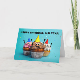 Cartão De Festividades Feliz aniversário Personalize para qualquer nome C