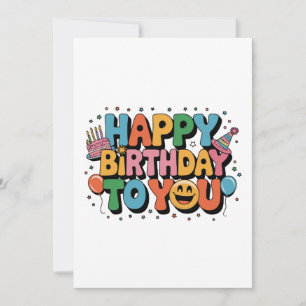 Cartão De Festividades Feliz Aniversário Sorridente