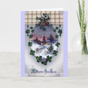 Cartão De Festividades Feliz ano novo 1914 Vintage