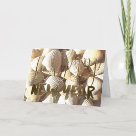Cartão De Festividades Feliz ano novo 2018 Shells Summer Tropical Beach