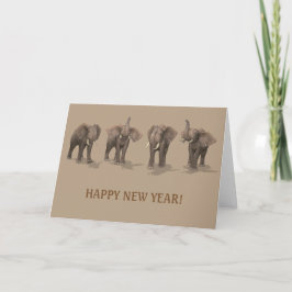 Cartão De Festividades Feliz ano novo 2022 Elefantes