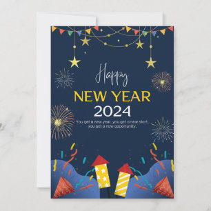 Cartão De Festividades feliz ano novo 2024