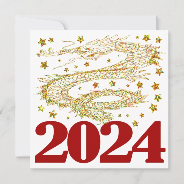 Cartão De Festividades Feliz ano novo 2024 - 2024 cheio de coisas boas. (Frente)