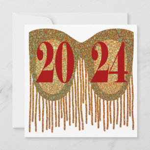 Cartão De Festividades Feliz Ano Novo 2024 - 2024 cheio de coisas boas