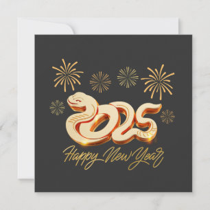 Cartão De Festividades Feliz Ano Novo 2025 O Ano Chinês da Serpente