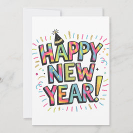 Cartão De Festividades "Feliz Ano Novo 2025 🎆 Queima de Fogos!"