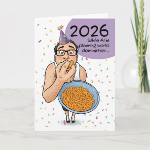 Cartão De Festividades Feliz Ano Novo 2026 IA Inteligência Artificial 