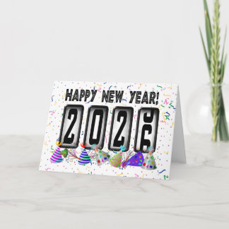 Cartão De Festividades Feliz ano novo 2026 Odometer