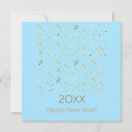 Cartão De Festividades Feliz Ano Novo 20XX & Decoração de Natal Dourada