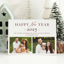 Feliz ano novo 2 Foto Festivo Maroon Red 205