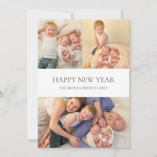 Cartão De Festividades Feliz ano novo 3 Foto moderna Elegante simples