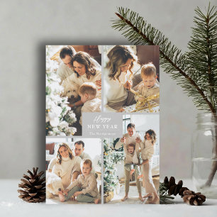 Cartão De Festividades Feliz Ano Novo 4 Colagem de Fotos