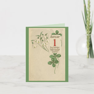 Cartão De Festividades Feliz ano novo alemão Jugendstil