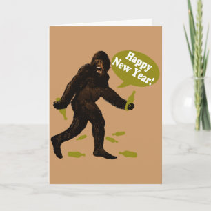Cartão De Festividades Feliz Ano Novo Bigfoot