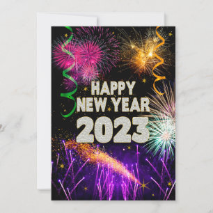 Cartão De Festividades FELIZ ANO NOVO Celebrando Fogos de Artifício de 20