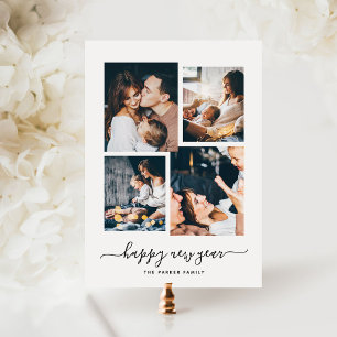 Cartão De Festividades Feliz ano novo Colagem de Fotografias Moderna