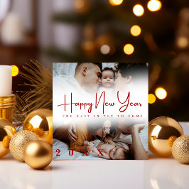 Cartão De Festividades Feliz Ano Novo Colagem Moderno Script 3 Múltiplas