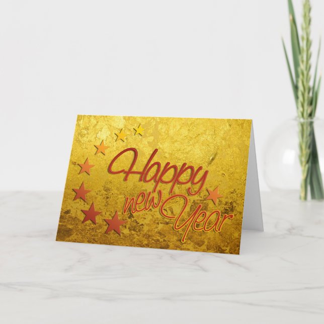 Cartão De Festividades Feliz ano novo com luz estelar (Frente)