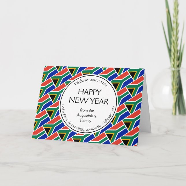 Cartão De Festividades Feliz ano novo Cristão da ÁFRICA DO SUL (Frente)