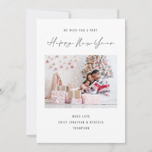 Cartão De Festividades Feliz ano novo de Calendário Elegante Photo 2025