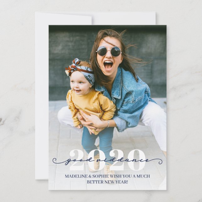 Cartão De Festividades Feliz ano novo de Foto de Boa Riddance (Frente)