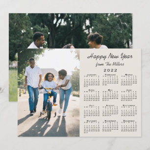 Cartão De Festividades feliz ano novo de Foto do Calendário 2022 Moderno 