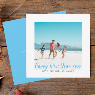 Cartão De Festividades Feliz ano novo de Foto em Quadrado Moderno