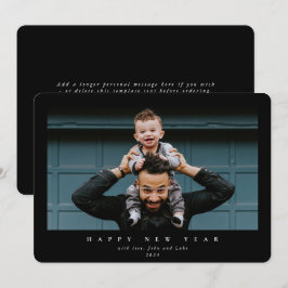 Cartão De Festividades Feliz ano novo de Fotografia de Solteiro Grande Mo