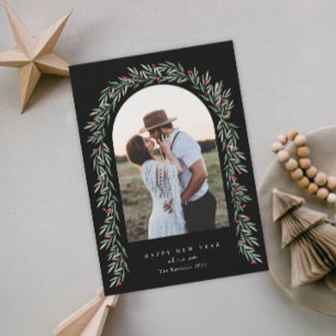 Cartão De Festividades Feliz ano novo de Fotografia do Script Moderno Gre