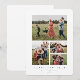 Cartão De Festividades Feliz ano novo de Fotografia Elegante White Frame 