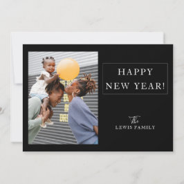 Cartão De Festividades Feliz ano novo de fotos minimalista