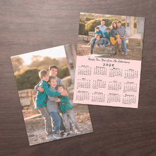 Cartão De Festividades feliz ano novo de Fotos Personalizadas Pink 2 do C