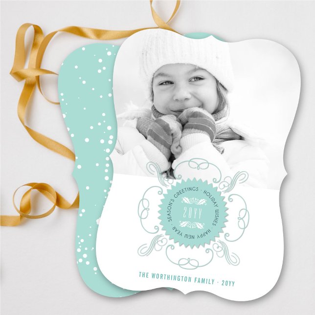 Cartão De Festividades Feliz ano novo de saudações da temporada Foto do S (Criador carregado)