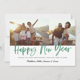 Cartão De Festividades feliz ano novo de script bold multifoto ano novo