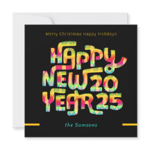 Feliz ano novo de Texto Personalizado Colorido 202