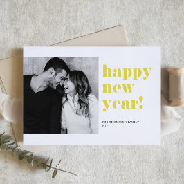 Cartão De Festividades Feliz ano novo de Tipografia Amarela 2025