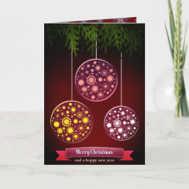 Cartão De Festividades Feliz Ano Novo Elegantes Decorações de Árvore de N