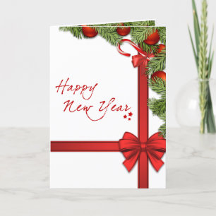 Cartão De Festividades Feliz Ano Novo Elegantes Decorações de Natal