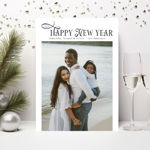 Cartão De Festividades Feliz Ano Novo Família Moderno Chic Colagem de 4 F