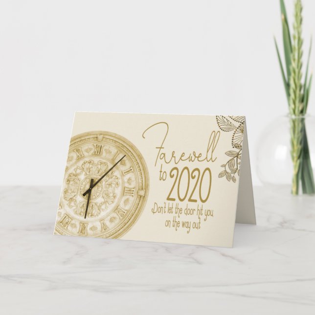 Cartão De Festividades Feliz ano novo Farewell para 2020 (Frente)