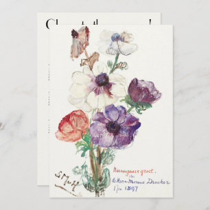 Cartão De Festividades Feliz ano novo Floral Vintage