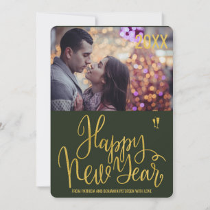 Cartão De Festividades Feliz Ano Novo foto de saudação de recém-casados