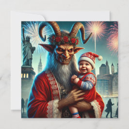 Cartão De Festividades Feliz Ano Novo Krampus