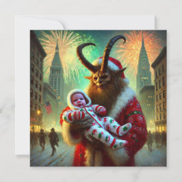 Cartão De Festividades Feliz Ano Novo Krampus