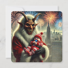 Cartão De Festividades Feliz Ano Novo Krampus