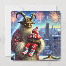 Cartão De Festividades Feliz Ano Novo Krampus