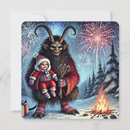 Cartão De Festividades Feliz Ano Novo Krampus